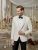 Мъжки церемониален бял костюм с черен панталон „Ivory Contrast“ Premium Tuxedo Set (4-части)